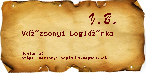 Vázsonyi Boglárka névjegykártya